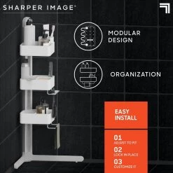 Sharper Image 3-Tier Adjustable Shower Caddy Corner 18 Sharper Image 3-Tier Adjustable Shower Caddy Corner -Toilet Storage Shop white sharper image shower caddies 1013888 40 1000