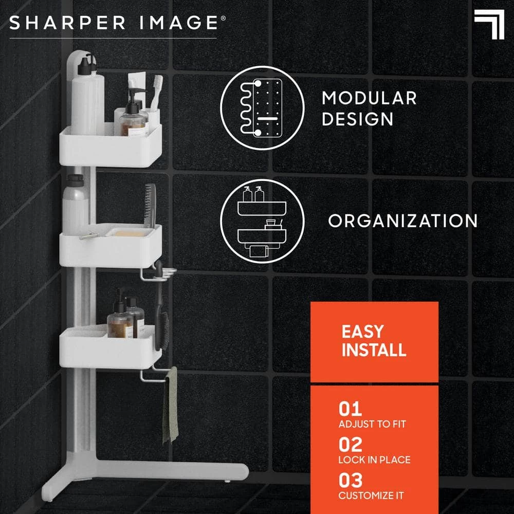 Sharper Image 3-Tier Adjustable Shower Caddy Corner 5 Sharper Image 3-Tier Adjustable Shower Caddy Corner - Image 3