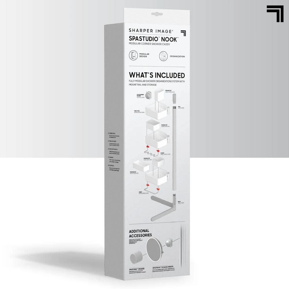 Sharper Image 3-Tier Adjustable Shower Caddy Corner 11 Sharper Image 3-Tier Adjustable Shower Caddy Corner - Image 9