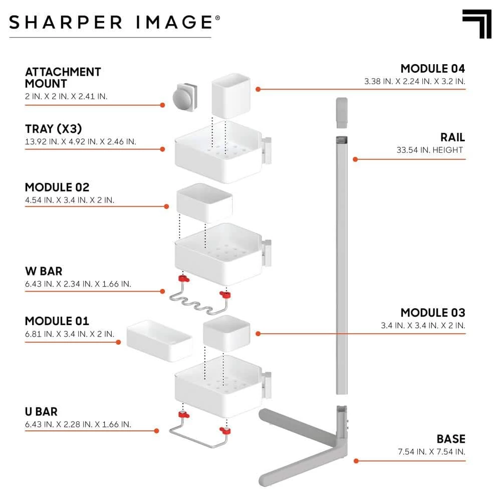 Sharper Image 3-Tier Adjustable Shower Caddy Corner 8 Sharper Image 3-Tier Adjustable Shower Caddy Corner - Image 6