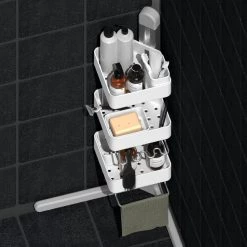 Sharper Image 3-Tier Adjustable Shower Caddy Corner 28 Sharper Image 3-Tier Adjustable Shower Caddy Corner -Toilet Storage Shop white sharper image shower caddies 1013888 d4 1000