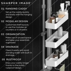 Sharper Image 3-Tier Adjustable Caddy Hanging Shower 15 Sharper Image 3-Tier Adjustable Caddy Hanging Shower -Toilet Storage Shop white sharper image shower caddies 1013969 1d 1000