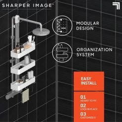Sharper Image 3-Tier Adjustable Caddy Hanging Shower 13 Sharper Image 3-Tier Adjustable Caddy Hanging Shower -Toilet Storage Shop white sharper image shower caddies 1013969 40 1000