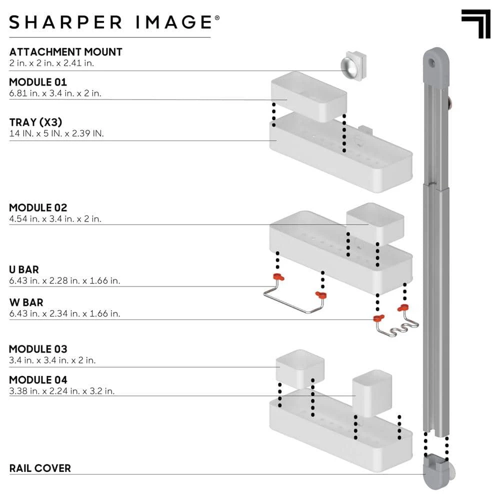 Sharper Image 3-Tier Adjustable Caddy Hanging Shower 8 Sharper Image 3-Tier Adjustable Caddy Hanging Shower - Image 6
