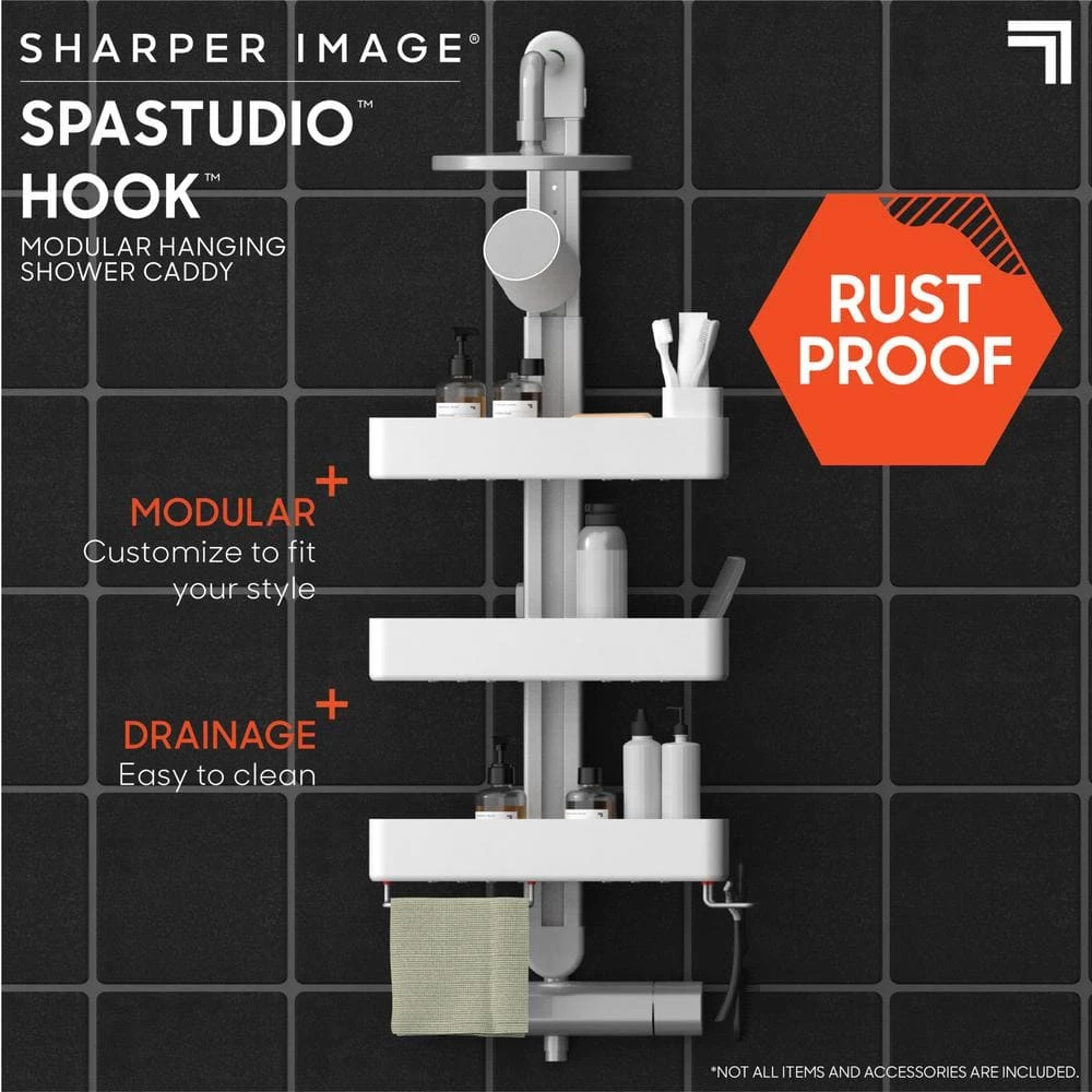 Sharper Image 3-Tier Adjustable Caddy Hanging Shower 4 Sharper Image 3-Tier Adjustable Caddy Hanging Shower - Image 2