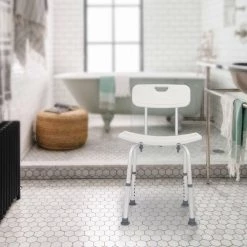 Winado 7 in. H Adjustable Medical Bath Shower Chair Detachable Tub Seat with Backrest Bath Stool -Toilet Storage Shop white shower seats 262566044229 31 1000