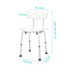 Winado 7 in. H Adjustable Medical Bath Shower Chair Detachable Tub Seat with Backrest Bath Stool -Toilet Storage Shop white shower seats 262566044229 c3 1000