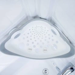 SlipX Solutions Suction Cup Corner Shower Basket Caddy with 2 Hooks, White -Toilet Storage Shop white slipx solutions shower caddies 14030 1 44 1000