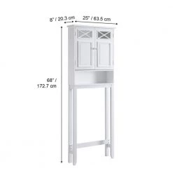 Teamson Home Dawson 25 in. W x 68 in. H x 8 in. D Wooden White Over-the-Toilet Storage Space Saver in White -Toilet Storage Shop white teamson home over the toilet storage 6803 1f 1000