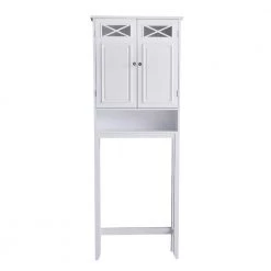 Teamson Home Dawson 25 in. W x 68 in. H x 8 in. D Wooden White Over-the-Toilet Storage Space Saver in White