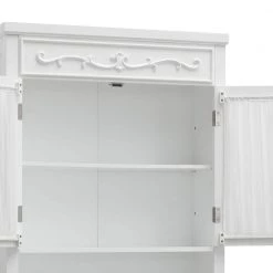 Teamson Home Lisbon 24 in. W x 67 in. H x 7.5 in. D White Wooden Over-the-Toilet Storage with Adjustable Shelf -Toilet Storage Shop white teamson home over the toilet storage dh 8007ba fa 1000