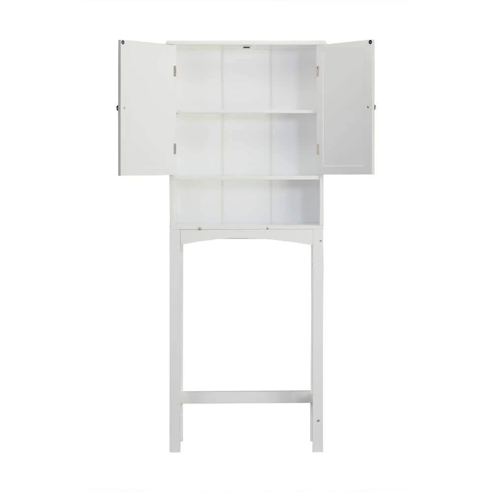 Teamson Home Sierra 25 in. W x 64 in. H x 8 in. D White Over-the-Toilet Storage 5 Teamson Home Sierra 25 in. W x 64 in. H x 8 in. D White Over-the-Toilet Storage - Image 3