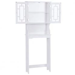 WELLFOR 67 in. H x 23.5 in. W x 9 in. D White Over-the-Toilet Storage with Adjustable Shelf 14 WELLFOR 67 in. H x 23.5 in. W x 9 in. D White Over-the-Toilet Storage with Adjustable Shelf -Toilet Storage Shop white wellfor over the toilet storage ba hwy 7402 4f 1000