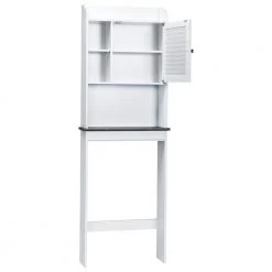WELLFOR 23.5 in. W x 68.5 in. H x 7.5 in. D White Over-the-Toilet Storage with Adjustable Shelves -Toilet Storage Shop white wellfor over the toilet storage hw hwy 65931 c3 1000