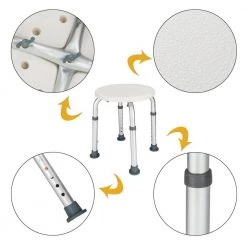 Winado 7 Height Adjustable Bath Chair Medical Shower Seat Chair Bath Round Stool -Toilet Storage Shop white winado shower seats 977963582280 1f 1000
