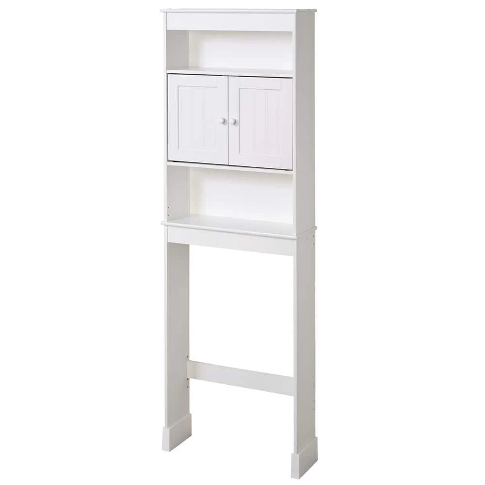 Zenna Home Cottage 23 in. W x 71 in. H x 7.75 in. D White Over-the-Toilet Storage Space Saver with Leg Extensions 3 Zenna Home Cottage 23 in. W x 71 in. H x 7.75 in. D White Over-the-Toilet Storage Space Saver with Leg Extensions