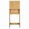 Aurora Decor Barley 8.98 in. W x 62.21 in. H x 23.62 in. D Bathroom Yellow Brown Over-the-Toilet Storage and Washing Machine Rack