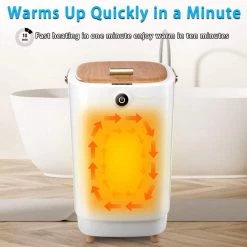 Unbranded Luxury Large Towel Hot Warmer Bucket with Auto Shut Off-Fits Up to Two Oversized Towels in Yellow -Toilet Storage Shop yellow towel warmers cuutmyyello 4f 1000