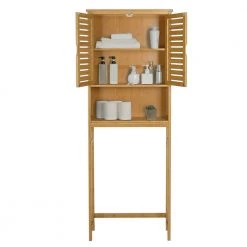 VEIKOUS 9.5 in. W x 66.9 in. H x 24.4 in. D Yellow Bamboo Over-the-Toilet Storage with Adjustable Shelf 18 VEIKOUS 9.5 in. W x 66.9 in. H x 24.4 in. D Yellow Bamboo Over-the-Toilet Storage with Adjustable Shelf -Toilet Storage Shop yellow veikous over the toilet storage hp0904 08 44 1000