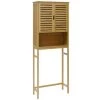 VEIKOUS 9.5 in. W x 66.9 in. H x 24.4 in. D Yellow Bamboo Over-the-Toilet Storage with Adjustable Shelf -Toilet Storage Shop yellow veikous over the toilet storage hp0904 08 64 1000